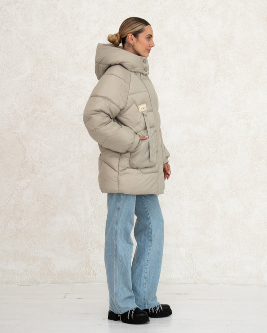 Жіноча зимова куртка з синтетичним пухом 0475 Оливкова