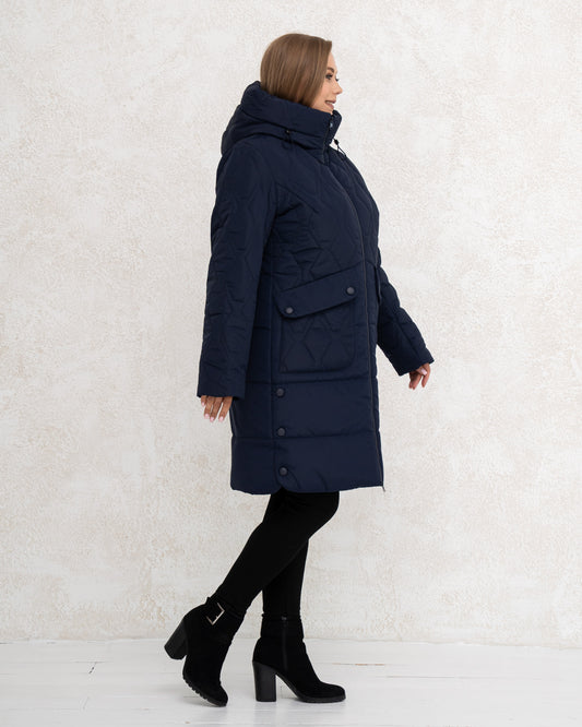 Жіноча зимова куртка 0453 Синя